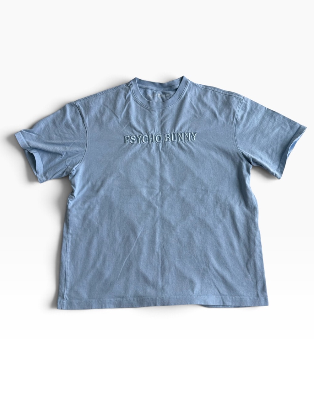 Psycho Bunny 100% Cotton Pale Blue Embroidered Logo Crew Tee